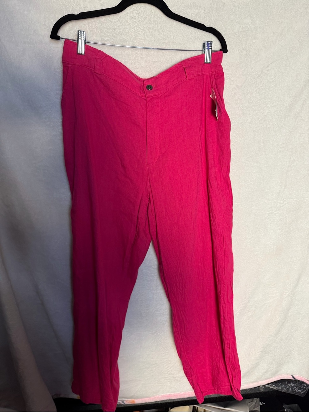 Women’s Pink Relaxed Linen-Blend Pants